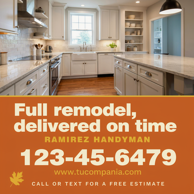 Flyer: Full remodel, delivered on time