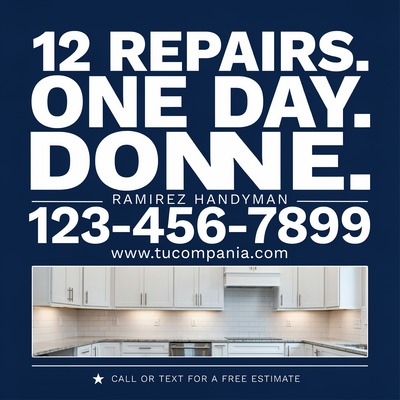 Flyer: 12 repairs, one day, done